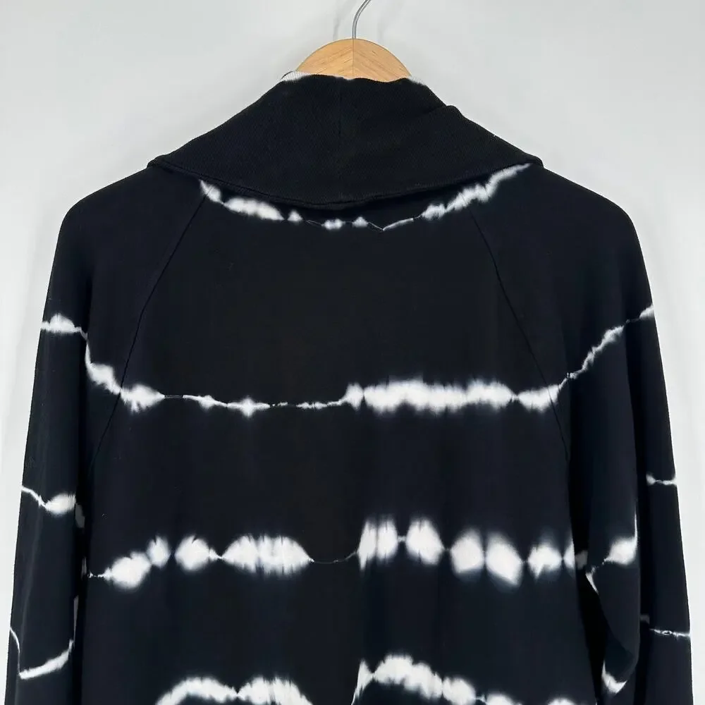 Bass Tie Dye Open Front Cardigan Draped Pocket Sweater Sweatshirt Boho - Picture 7 of 10